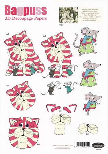 Bagpuss & Lizzie Mouse 04 3D Step by Step Decoupage
